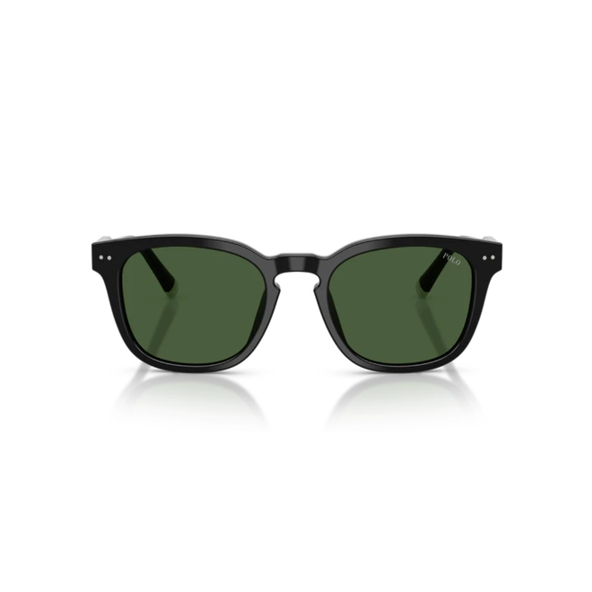 Óculos de Sol Polo Ralph Lauren 0PH4242U 50017152 Acetato Preto Polido com lentes na cor Verde Escuro 2