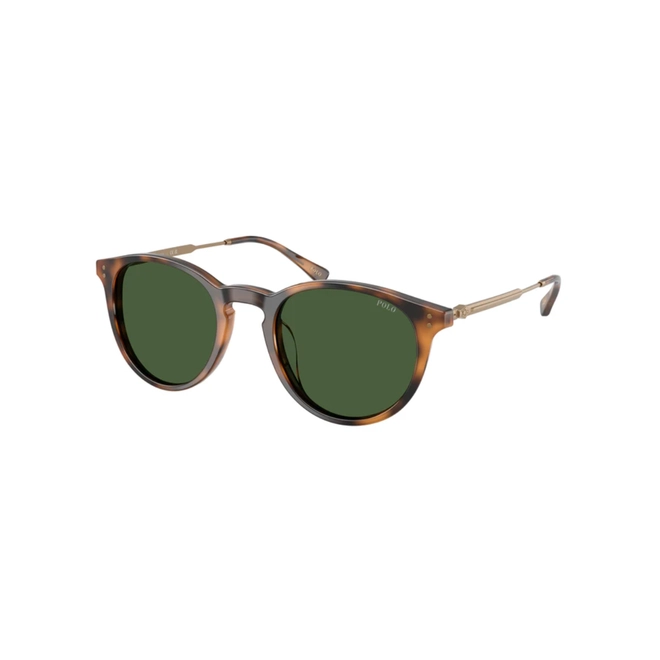 Óculos de Sol Polo Ralph Lauren 0PH4239U 50037150 Acetato Marrom Mesclado Polido com lentes na cor Verde Escuro 1