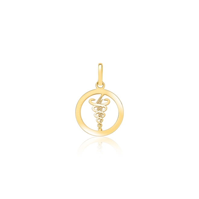 Pingente de Formatura redondo ouro 18k Grau Fisioterapia 1