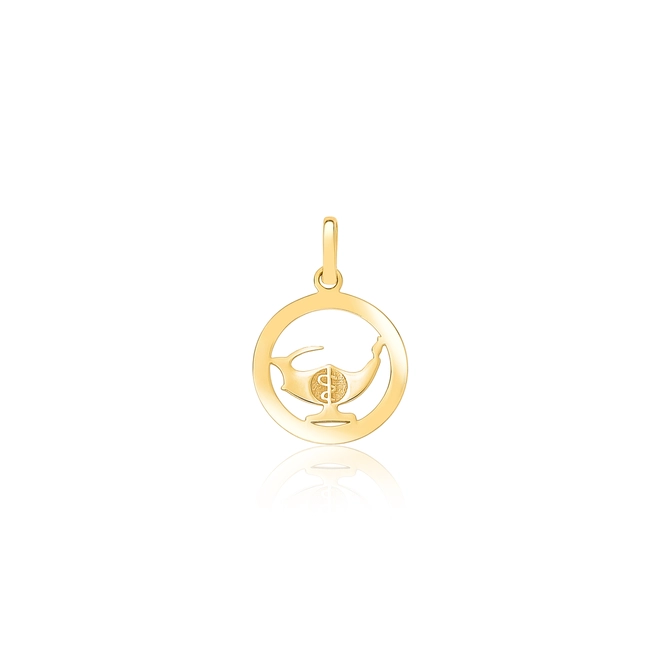 Pingente de Formatura redondo ouro 18k Grau Enfermagem 1