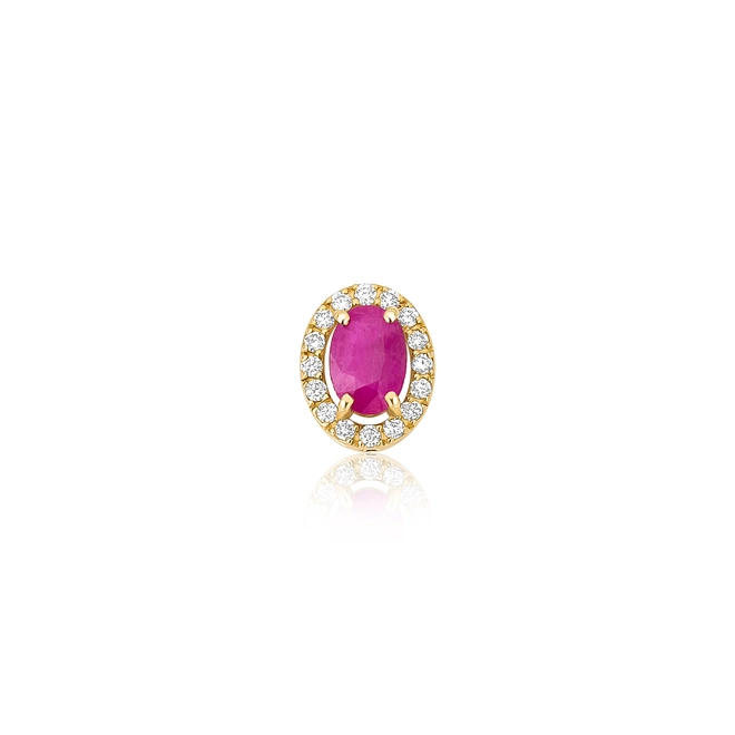 Pingente Le Luxe gema oval de Rubi ouro 18k contorno com 11pts de Diamantes 1