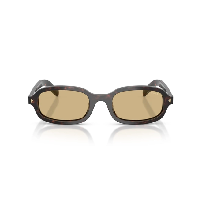 Óculos de Sol Prada 0PR D06S 17N70R50 Acetato Marrom Mesclado Polido com lentes na cor Marrom Claro 2