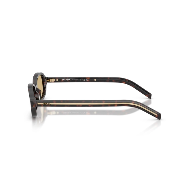 Óculos de Sol Prada 0PR D06S 17N70R50 Acetato Marrom Mesclado Polido com lentes na cor Marrom Claro 3