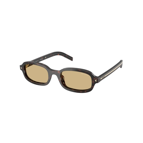 Óculos de Sol Prada 0PR D06S 17N70R50 Acetato Marrom Mesclado Polido com lentes na cor Marrom Claro