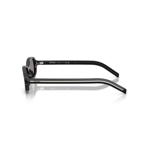 Óculos de Sol Prada 0PR D06S 16K03D50 Acetato Preto Polido com lentes na cor Cinza