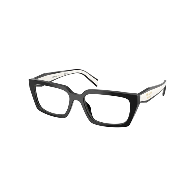 Óculos de Grau Prada 0PR D05V 20G1O155 Acetato Preto Polido 1
