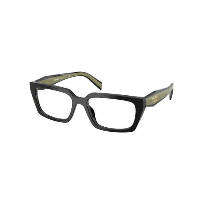 Óculos de Grau Prada 0PR D05V 03K1O155 Acetato Preto Polido 1