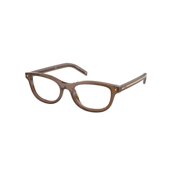 Óculos de Grau Prada 0PR D01VU 28I1O152 Acetato Marrom Transparente Polido 1