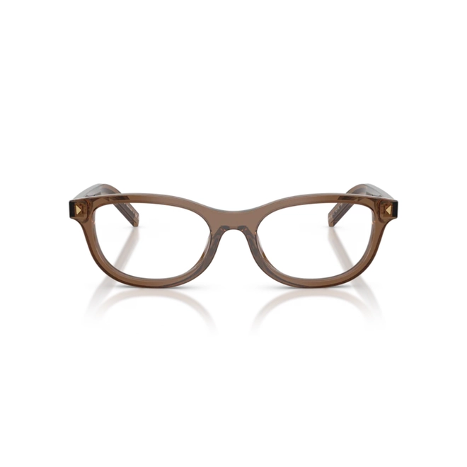 Óculos de Grau Prada 0PR D01VU 28I1O152 Acetato Marrom Transparente Polido 2
