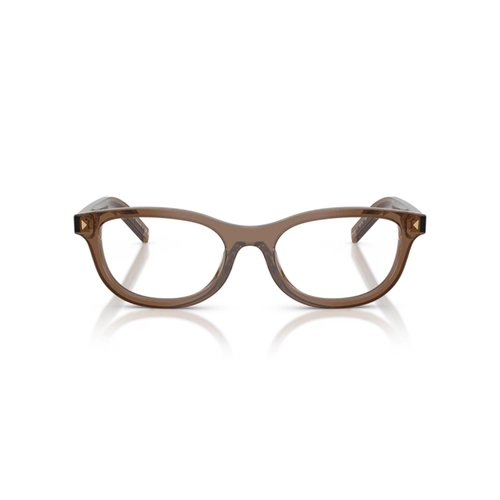 Óculos de Grau Prada 0PR D01VU 28I1O152 Acetato Marrom Transparente Polido