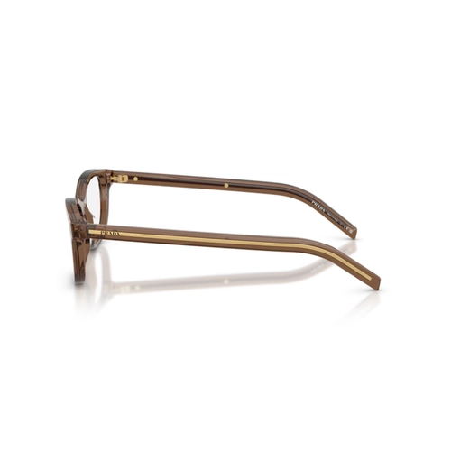 Óculos de Grau Prada 0PR D01VU 28I1O152 Acetato Marrom Transparente Polido