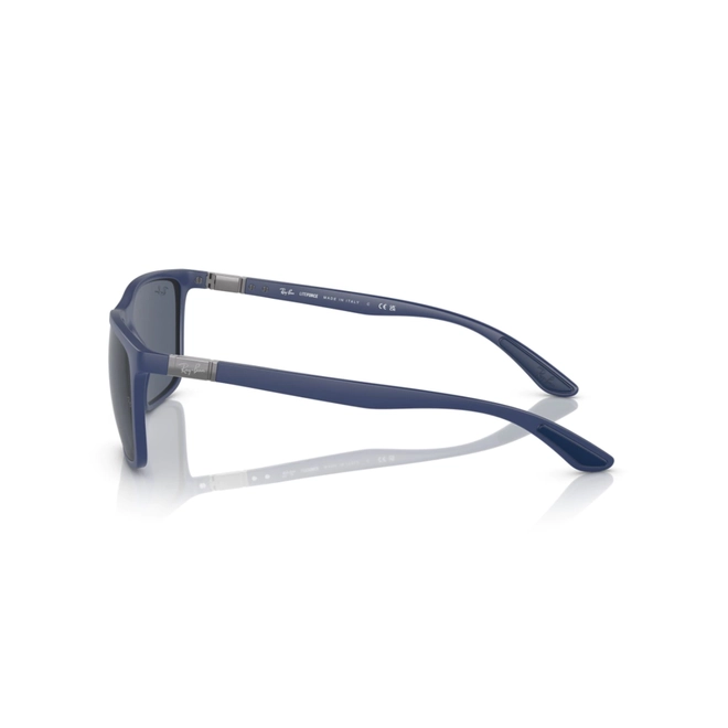 Óculos de Sol Ray-Ban 0RB4385 60158758 Peek Azul com lentes na cor Cinza Escuro 4