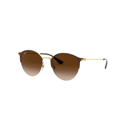 Óculos de Sol Ray-Ban 0RB3578 90091350 Metal Marrom com lentes na cor Marrom Degradê