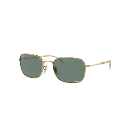Óculos de Sol Ray-Ban 0RB3706 001/O957 Metal Dourado com lentes na cor Verde Escuro Polarizado