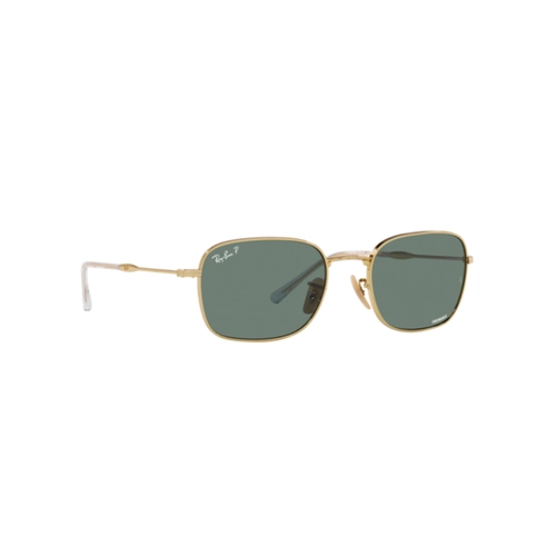 Óculos de Sol Ray-Ban 0RB3706 001/O957 Metal Dourado com lentes na cor Verde Escuro Polarizado