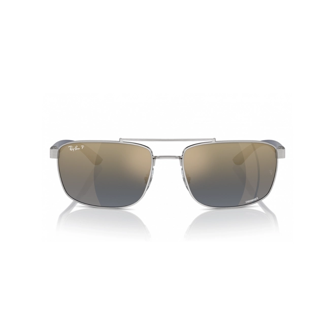 Óculos de Sol Ray-Ban 0RB3737CH 003/J060 Metal Prata com lentes na cor Azul e Amarelo Polarizado 2