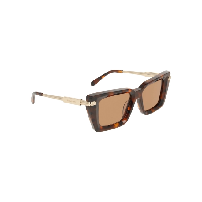 Óculos de Sol Salvatore Ferragamo SF2089S 240 52 Acetato Marrom Mesclado com lentes na cor Marrom 3