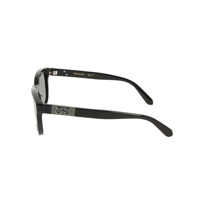 Óculos de Sol Salvatore Ferragamo SF2107S 001 54 Acetato Preto com lentes na cor Cinza 4