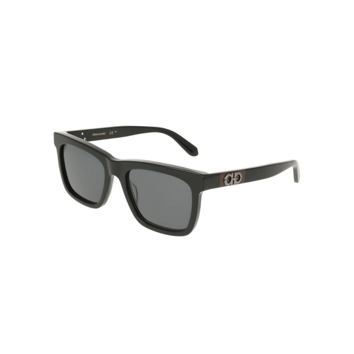 Óculos de Sol Salvatore Ferragamo SF2113S 001 55 Acetato Preto com lentes na cor Cinza