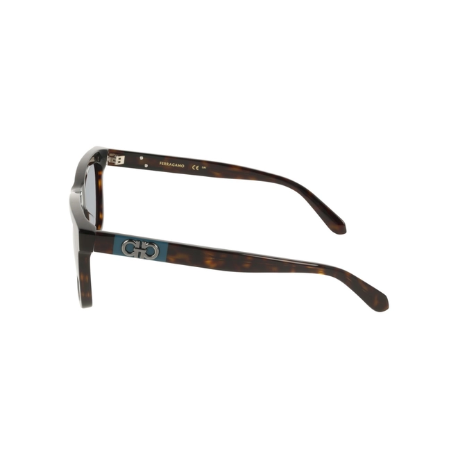 Óculos de Sol Salvatore Ferragamo SF2113S 242 55 Acetato Marrom Mesclado com lentes na cor Azul 4