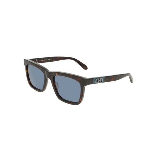 Óculos de Sol Salvatore Ferragamo SF2113S 242 55 Acetato Marrom Mesclado com lentes na cor Azul
