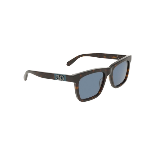 Óculos de Sol Salvatore Ferragamo SF2113S 242 55 Acetato Marrom Mesclado com lentes na cor Azul