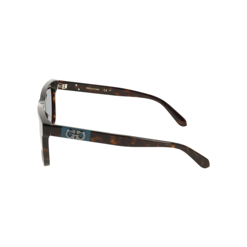 Óculos de Sol Salvatore Ferragamo SF2113S 242 55 Acetato Marrom Mesclado com lentes na cor Azul