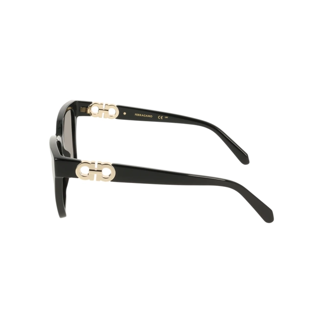 Óculos de Sol Salvatore Ferragamo SF2110S 001 57 Acetato Preto com lentes na cor Cinza Degradê 4