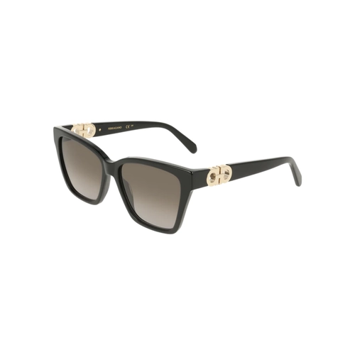 Óculos de Sol Salvatore Ferragamo SF2110S 001 57 Acetato Preto com lentes na cor Cinza Degradê