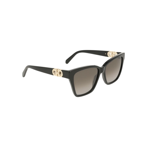 Óculos de Sol Salvatore Ferragamo SF2110S 001 57 Acetato Preto com lentes na cor Cinza Degradê