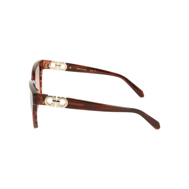 Óculos de Sol Salvatore Ferragamo SF2110S 656 57 Acetato Vermelho Mesclado com lentes na cor Marrom Degradê 4