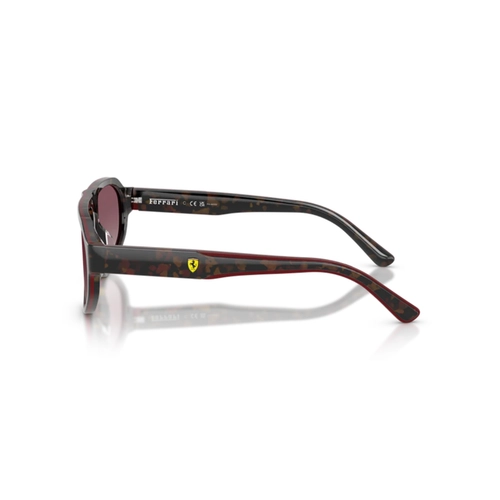 Óculos de Sol Scuderia Ferrari 0FZ6027U 760/8557 Acetato Marrom Mesclado com lentes na cor Vermelho Degradê