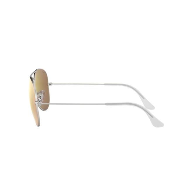Óculos de Sol Ray-Ban Aviator Large Metal 0RB3025 019/Z255 Metal Prata com lentes na cor Marrom Espelhado 3