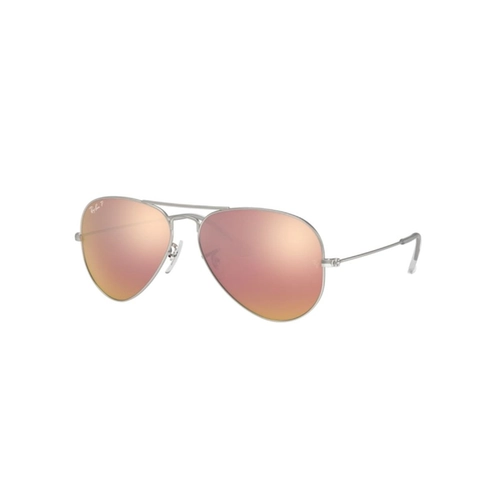 Óculos de Sol Ray-Ban Aviator Large Metal 0RB3025 019/Z255 Metal Prata com lentes na cor Marrom Espelhado