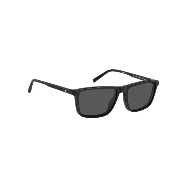 Óculos de Grau Tommy Hilfiger TH 2326/C 807 5716 S Poliamida Preto com Clip-On na cor Cinza Polarizado 3
