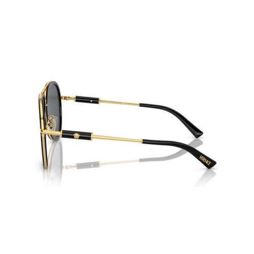 Óculos de Sol Versace 0VE2260 10028760 Metal Preto com lentes na cor Cinza Escuro
