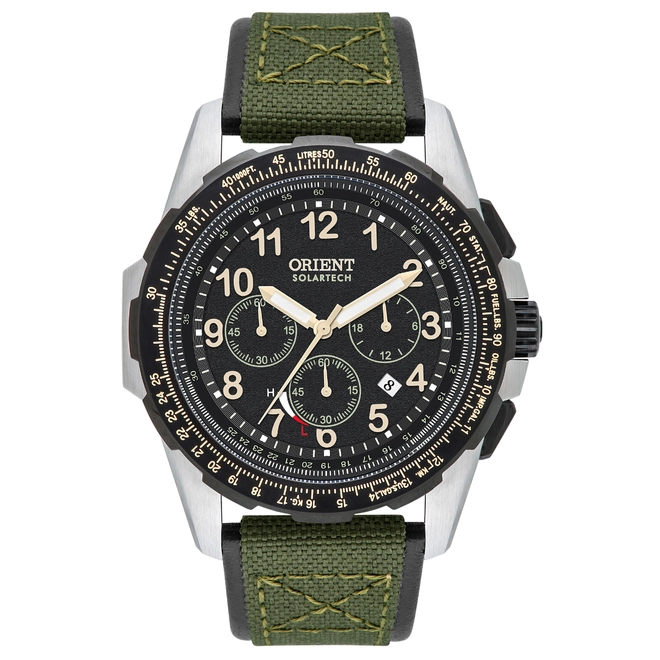 Relógio Orient Solartech Elite Air Cronógrafo - MBSNC007 P2EX Verde 1