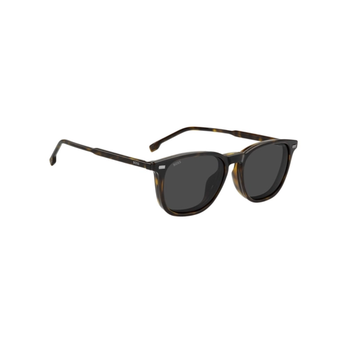 Óculos de Grau Hugo BOSS 1882/G/C 086 5319 Acetato Marrom Mesclado com Clip-On na cor Cinza Polarizado