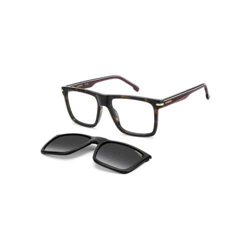 Óculos de Grau Carrera com Clip-On CA 387/C 086 5618 S Acetato Marrom Mesclado com lentes na cor Cinza Polarizado