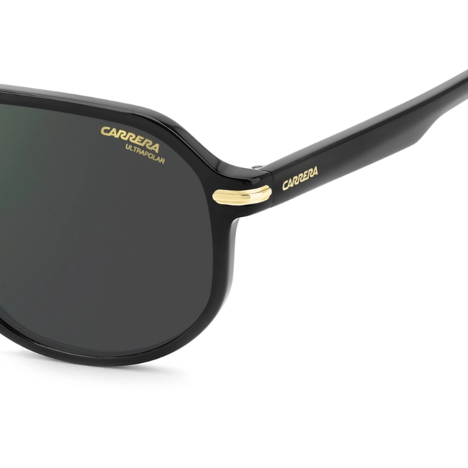 Óculos de Sol CARRERA 375/S 807 59Q3 Acetato Preto com lentes na cor Cinza Espelhado 4