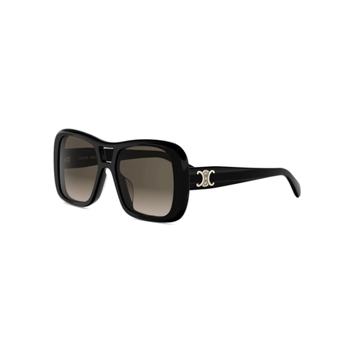 Óculos de Sol Celine Triomphe CL40331U_5501F Acetato Preto com lentes na cor Marrom Degradê