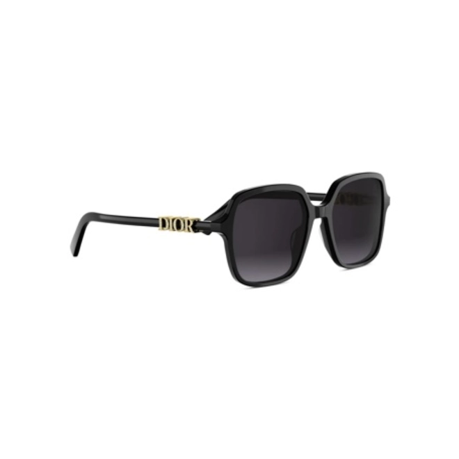 Óculos de Sol Christian Dior DiorTreasure S1I CD40232I_5401B Acetato Preto com lentes na cor Cinza Degradê 3