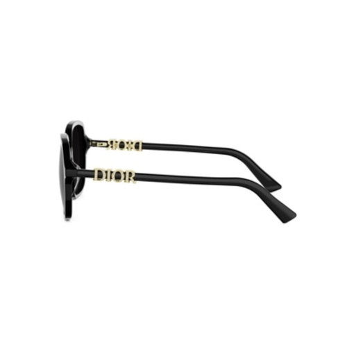Óculos de Sol Christian Dior DiorTreasure S1I CD40232I_5401B Acetato Preto com lentes na cor Cinza Degradê