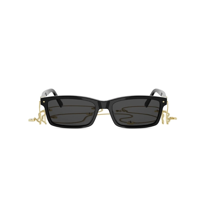 Óculos de Sol Christian Dior Petit CD S1I CD40235I-Y_5401A Acetato Preto com lentes na cor Cinza Escuro 2