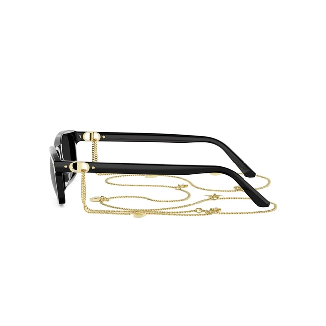 Óculos de Sol Christian Dior Petit CD S1I CD40235I-Y_5401A Acetato Preto com lentes na cor Cinza Escuro 4