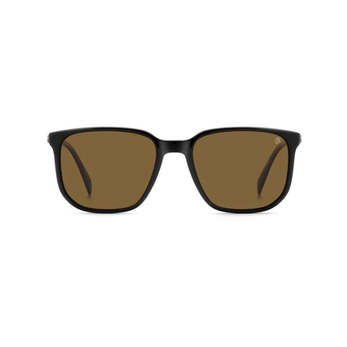 Óculos de Grau David Beckham DB 1210/C PPO 5518 Acetato Preto com Clip-On na cor Marrom Polarizado