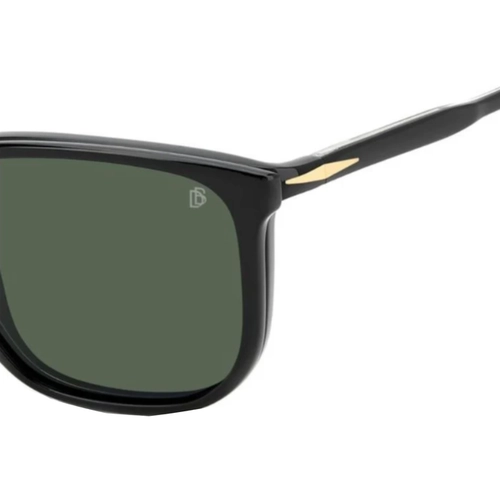 Óculos de Grau David Beckham DB 1210/C 807 5518 Acetato Preto com Clip-On na cor Verde Polarizado