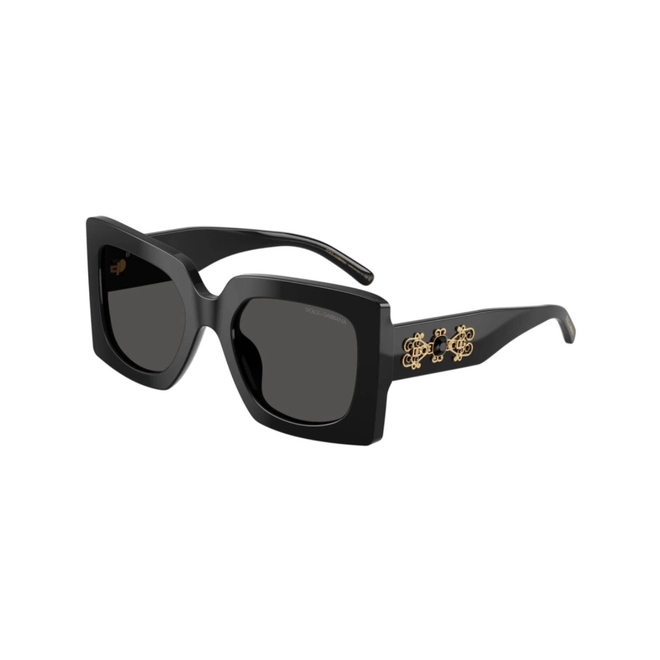 Óculos de Sol Dolce & Gabbana 0DG4525B 501/8754 Acetato Preto com lentes na cor Cinza Escuro 1