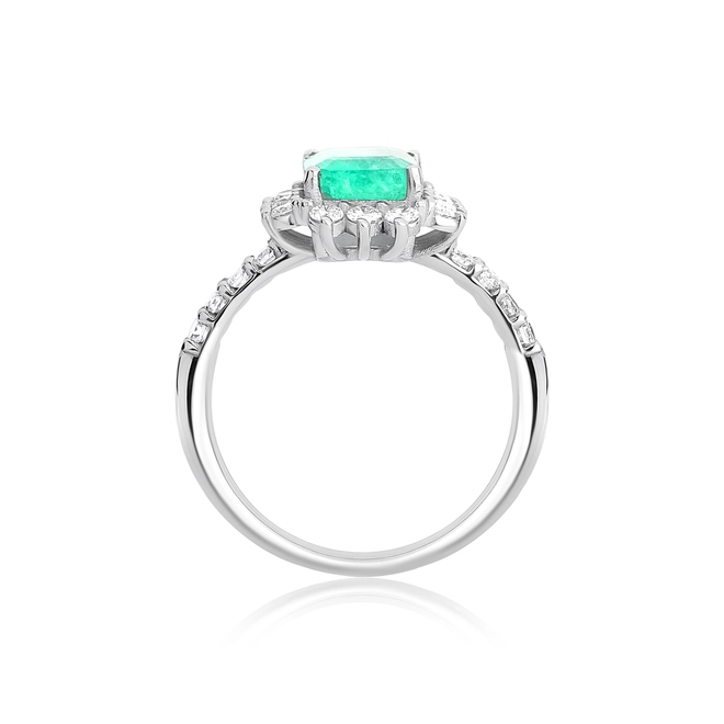 Anel Selection de Esmeralda ouro branco 18k com 69pts de Diamantes 3