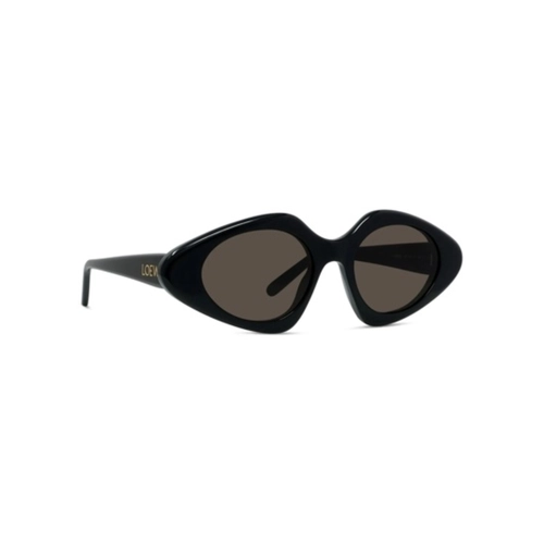 Óculos de Sol Loewe LW40185I_5001E Acetato Preto com lentes na cor Cinza